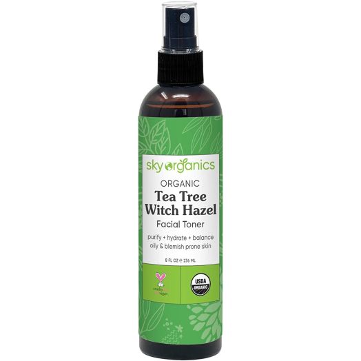 Sky Organics Organic Tea Tree Witch Hazel Toner for Face to Purify, Hydrate & Balance, 8 fl oz