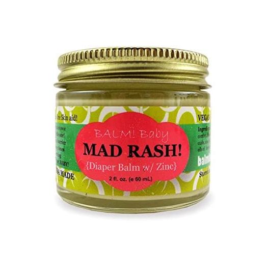 BALM! Baby MAD Rash * Natural Diaper Rash Balm & All Purpose Skin Aid * with ZINC (2 Ounce Glass Jar)