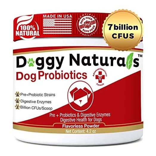 Probiotics for Dogs and Cats - Advanced Max-Strength Digestive Health, Increase & Maintain Proper Gut Flora- All Natural Probiotics Powder - (Made in USA) (Powder 7 Billion CFU, 4.2 oz)