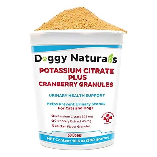 Potassium Citrate Plus Cranberry Granules 300gm for Cats and Dogs - Urinary Tract Support-Helps Deter Formation of Calcium Oxalate Stones - Deters Bladder & Kidney Stones ( MADE IN U.S.A)