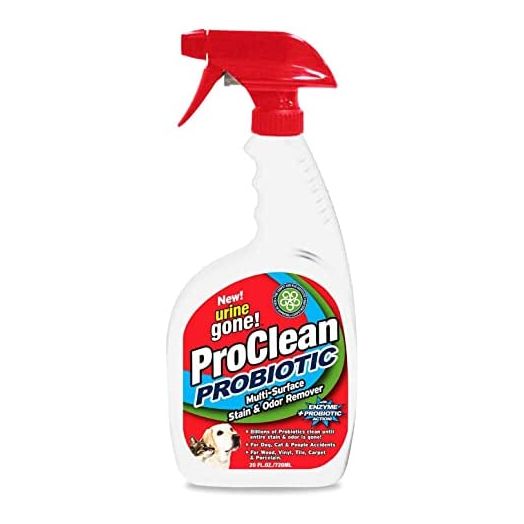 Urine Gone ProClean Stain and Odor Remover, Multi-Surface, Eliminates Tough Dog Cat People Stains, and Odor on Wood, Carpet, Vinyl, and Tile Floors, 20 Fl Oz