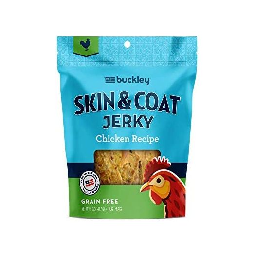 Buckley Dog Jerky Treats - All-Natural Glucosomine, Whole Food Nutrition - Skin + Coat, Hip and Joint Support - Salmon, Beef and Chicken
