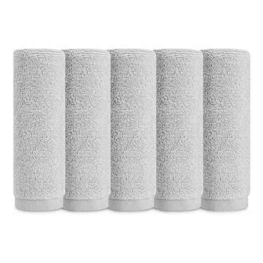 Natemia Organic Baby Washcloths – 12”x 12” Soft Cotton Baby Towels – Pack of 5 Multipurpose Baby Reusable Wipes for Infants, Toddlers and Parents