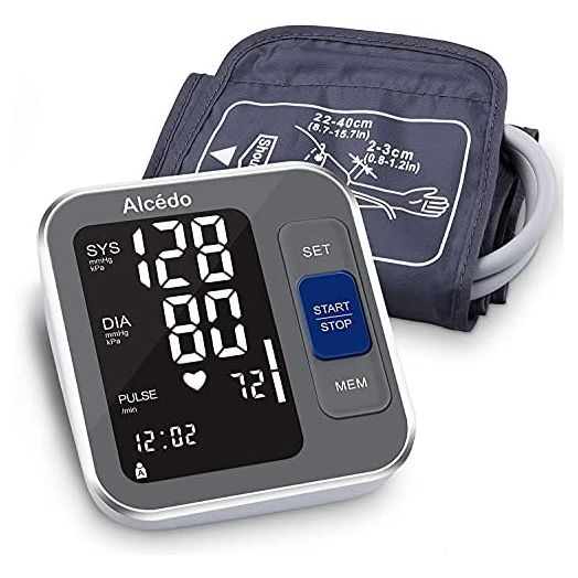Alcedo Blood Pressure Monitor Upper Arm, Automatic Digital BP Machine with Wide-Range Cuff for Home Use, Backlit Screen, 2x120 Reading Memory, Talking Function