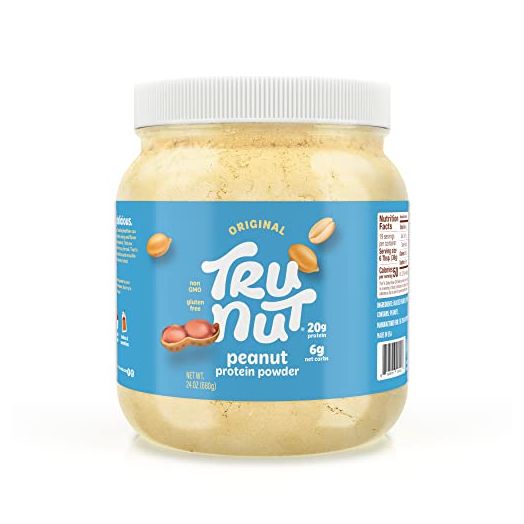 Tru-Nut Plant Based Peanut Butter Protein Powder - Vegan Protein Powder, Non Dairy, Gluten Free, Non GMO, Natural Protein Powder 24oz