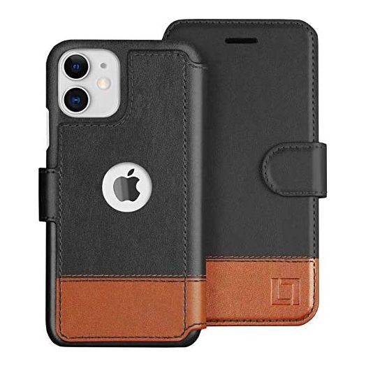 LUPA Legacy iPhone 11 Wallet Case for Women and Men - Case with Card Holder - [Slim + Durable] - Faux Leather -Flip Cell Phone case- i Phone 11 Purse Cases - Folio Cover - Smoky Cedar