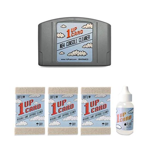 1UPcard Cleaning Kit Compatible With N64 (Nintendo 64) Console And Video Game Cartridges