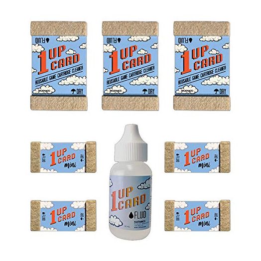 1UPcard Video Game Cartridge Cleaning Kit - Multi-Size Kit with Fluid