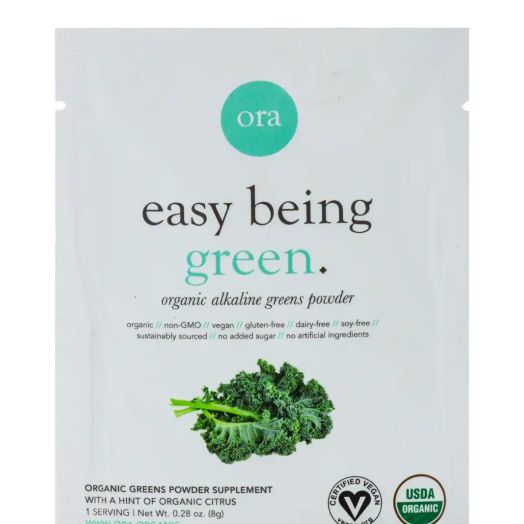 Ora Organic Easy Being Green: Organic Greens Powder, Citrus Flavor - 0.28 oz (8 Grams)