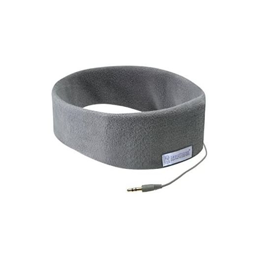 AcousticSheep SleepPhones Classic | Corded Headphones for Sleep, Travel, and More | The Original and Most Comfortable Headphones for Sleeping | Soft Gray - Fleece Fabric (Size M)