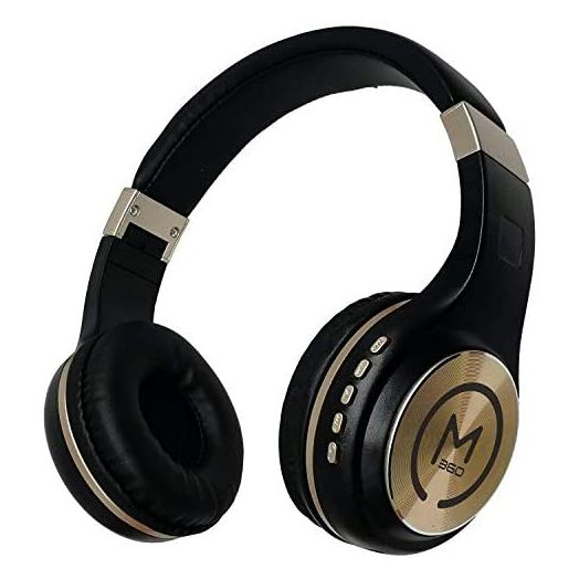 Morpheus 360 Bluetooth Headphones, Wireless Headphones Over Ear, Wireless Headset with Microphone, Black with Gold Accents, Comfortable Design HP5500G