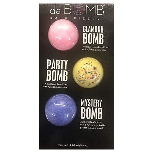 da BOMB Bath Fizzers 3 Pack Glamour Bomb, Party Bomb & Mystery Bomb with Surprise Inside each 7 oz.