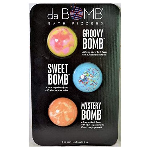 da BOMB Bath Fizzers 3 Pack Groovy Bomb, Sweet Bomb and Mystery Bomb with Surprise Inside 7 oz. each