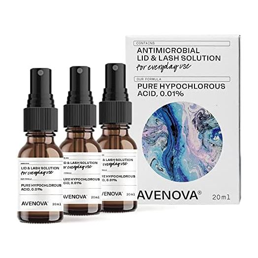 Avenova Eyelid and Eyelash Cleanser Spray 3 Pack – Gentle Everyday Hypochlorous Acid Lid and Lash Cleansing Spray for Clearer and Healthier Eyes, FDA Cleared Formula, 60mL (2.04oz)