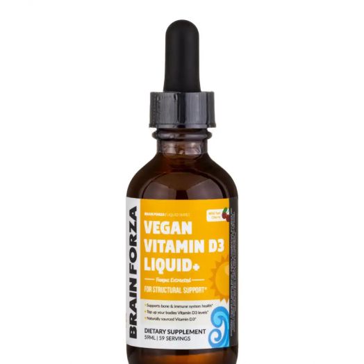 Brain Forza Vegan Vitamin D3 Liquid+, Wild Tart Cherry - 59 ml