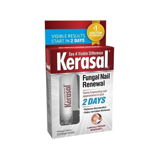 Kerasal Nail Renewal, Restores Appearance of Discolored or Damaged Nails, 0.33 fl oz (Packaging May Vary)