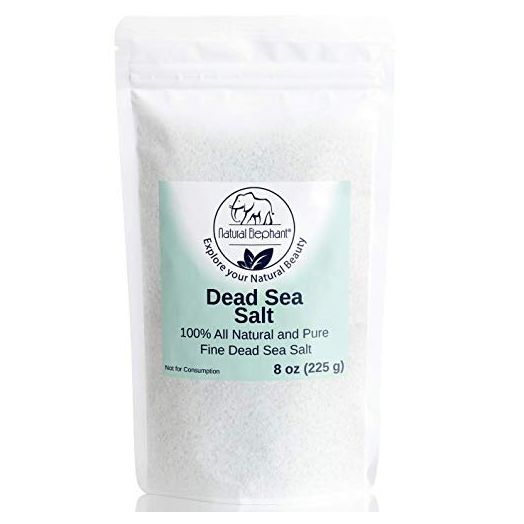 Dead Sea Salt Fine Grain 8 oz (226 g) by Natural Elephant 100% Natural & Pure for Psoriasis Eczema Acne & Other Dermatological Needs