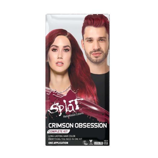 Splat Complete Kit, Crimson Obsession, Semi-Permanent Red Hair Dye with Bleach