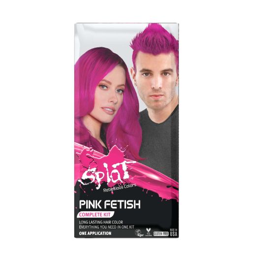 Splat 30 Wash Pink Fetish Hair Color Kit, Semi-Permanent Dye