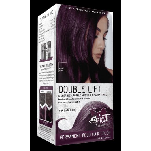 Splat Double Lift Permanent Hair Color for Dark Hair, Violet Vibes, 1 Application