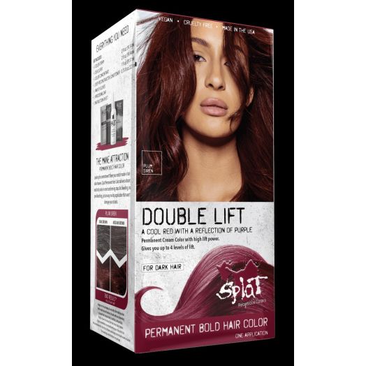 Splat Double Lift Permanent Hair Color for Dark Hair, Plum Siren, 1 Application