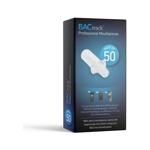 BACtrack Professional Breathalyzer Mouthpieces (50 Count) | Compatible with BACtrack S80, Trace, Scout, Element & S75 Breath Alcohol Testers
