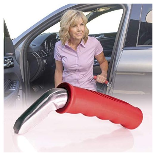 Able Life Auto Cane, Portable Vehicle Support Handle, Standing Mobility Aid, Car Assist Cane Grab Bar, Red