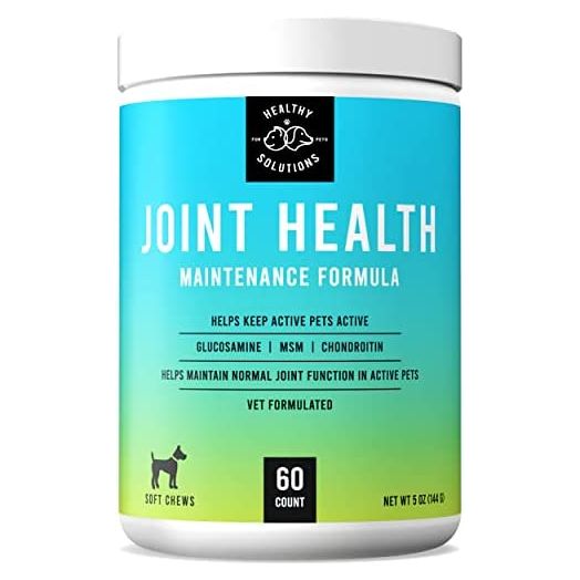 Glucosamine for Dogs - Maintenance Dog Hip & Joint Supplement with Chondroitin, MSM, & Hyaluronic Acid - 60 Soft Joint Health Chews - Made in USA