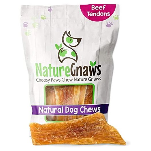 Nature Gnaws Paddywack Tendons for Dogs - Premium Natural Beef Bones - Long Lasting Dog Chew Treats for Large Dogs - Rawhide Free - 6 Inch
