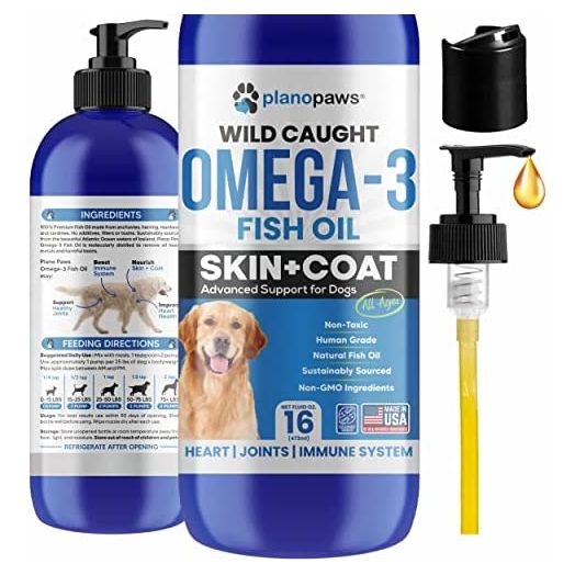 Omega 3 Fish Oil for Dogs - Better Than Salmon Oil for Dogs - Dog Fish Oil Supplement - Reduce Shedding & Itching - Supports Joints, Brain, Heart Health- Dog Skin and Coat Supplement - Fish Oil Liquid