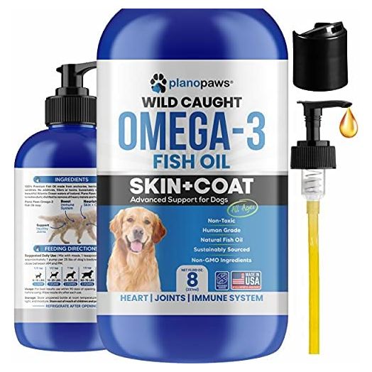 Omega 3 Fish Oil for Dogs - Better Than Salmon Oil for Dogs - Dog Fish Oil Supplement - Reduce Shedding & Itching - Supports Joints, Brain, Heart Health- Dog Skin and Coat Supplement - Fish Oil Liquid