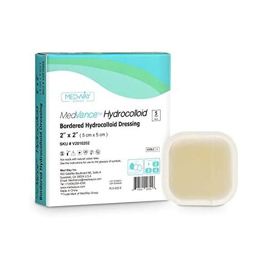 MedVance TM Hydrocolloid, Bordered Hydrocolloid Adhesive Dressing 2" X 2" Box of 5 DRESSINGS
