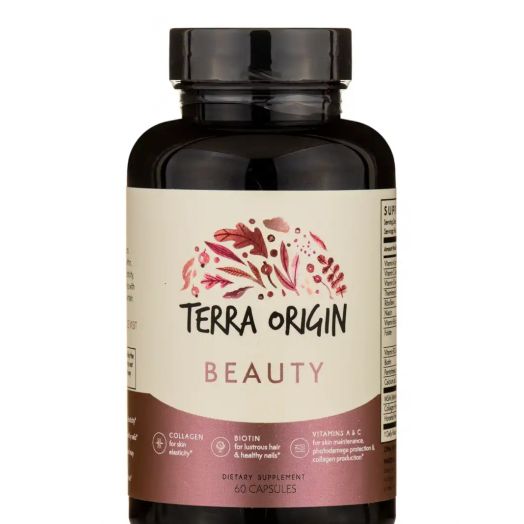 Terra Origin Beauty Capsules - Hair, Skin and Nails formula with Biotin & Collagen - 60 Capsules