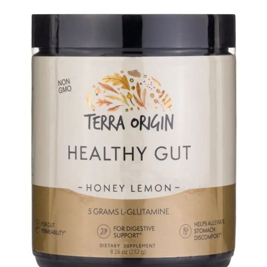 Terra Origin Healthy Gut Powder, Honey Lemon Flavor - 8.16 oz (232 Grams)