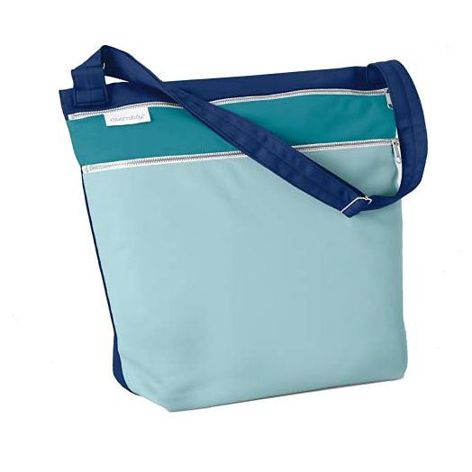 Esembly Day Bag, Cloth Diaper Bag, Stylish Wet Dry Bag for Cloth Diapers, Swim Diapers, Dirty Gym Clothes, Wet Swimsuits, Reusable and Washable, One Size, Mist Colorblock
