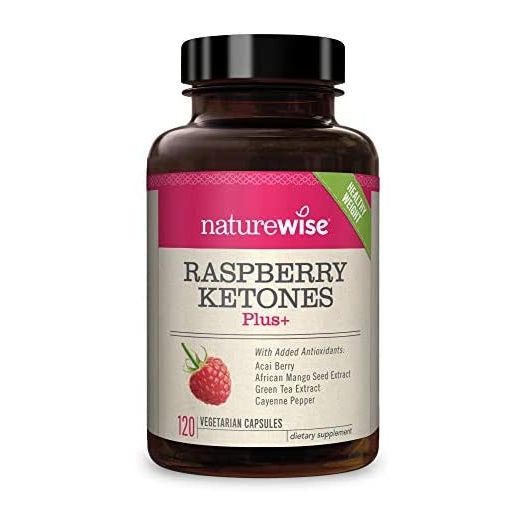NatureWise Raspberry Ketones Plus - Advanced Antioxidant Blend Boosts Energy, Supports Normal Weight & Metabolic Processes, Vegan & Gluten-Free (2 Month Supply - 120 Veggie Capsules)