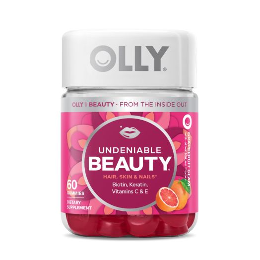 OLLY Undeniable Beauty Gummy Supplement for Hair, Skin, Nails, 60 Ct