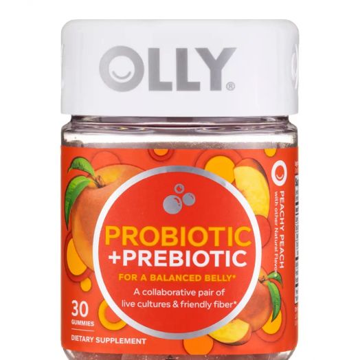 Olly Probiotic + Prebiotic Gummies, Peachy Peach Flavor - 30 Gummies