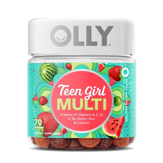 OLLY Teen Girl Multivitamin Gummies, Berry Melon, 70 Ct