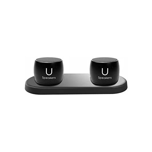Fashionit U Pro Speakers Set of 2 | TWS Wireless Bluetooth Speakers, Incredible Surround Sound, Charging Tray | Perfect Speakers for Home, Parties, Activities! Small Speakers, Rich Sound | Black