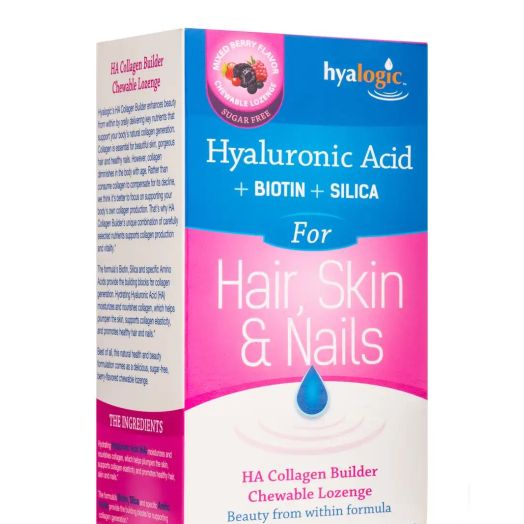 Hyalogic HA Collagen Builder Chewable Lozenge (Hyaluronic Acid for Hair, Skin & Nails) - 30 Chewable Lozenges
