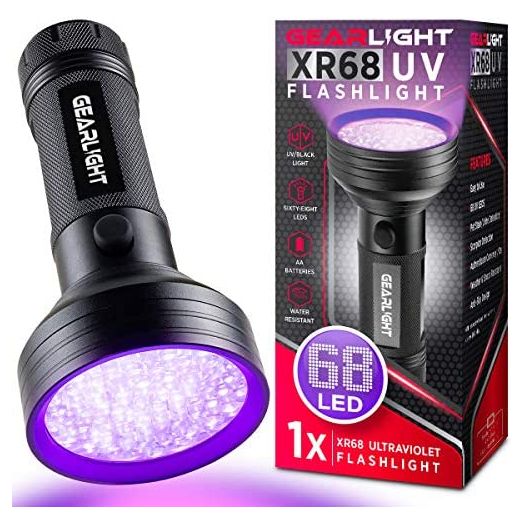 UV Flashlight Black Light from GEARLIGHT - 68 LED Blacklight Flashlight Dog/Cat Pet Urine Detector, Scorpion, Bed Bug, Resin Curing, Dog Stain, and Carpet Odor Eliminator Remover, ID Checking _XR68