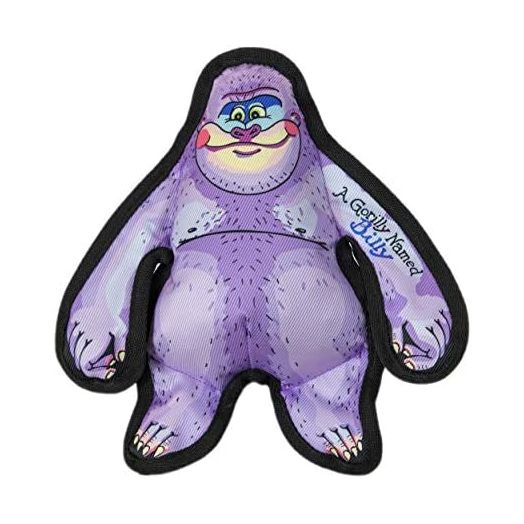 Durable Dog Toy with Squeaker - Tough Chew Toy, Wild Woodies - A Gorilly Named Billy Medium 9"
