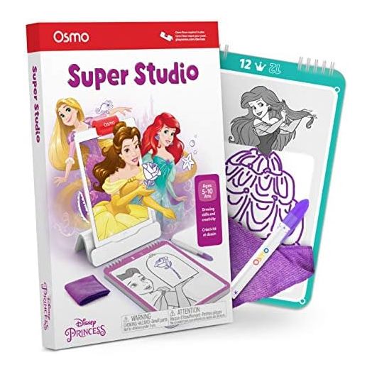 Osmo - Super Studio Disney Princess - Ages 5-11 - Learn to Draw - For iPad or Fire Tablet - Educational Learning Games - STEM Toy Gifts for Kids, Boy & Girl - Ages 5 6 7 8 9 10 11 (Osmo Base Required)
