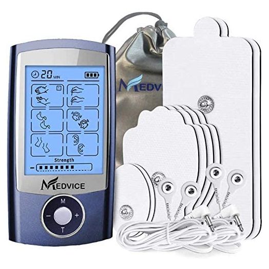 MEDVICE Rechargeable Tens Unit Muscle Stimulator, 2nd Gen 16 Modes & 8 Upgraded Pads for Natural Pain Relief & Management, FDA Cleared Electric Pulse Impulse Mini Massager Machine