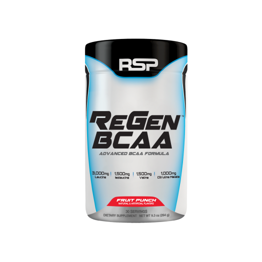 RSP Nutrition 30 Servings Regen BCAA Post Workout & Recovery Supplement, Fruit Punch, 13.2 Ounce