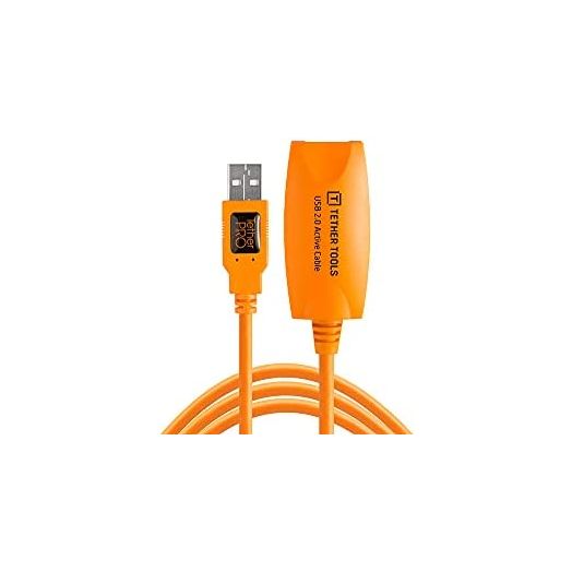Tether Tools TetherPro USB 2.0 to USB Female Active Extension Cable, 16' (5m), High-Visibility Orange