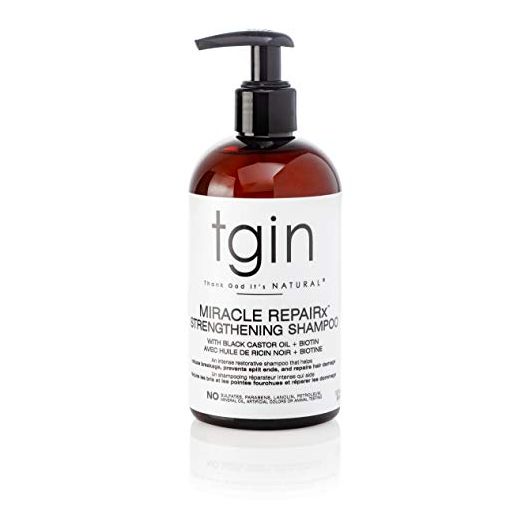 tgin Miracle RepaiRx Strengthening Shampoo For Damaged Hair with Black Castor Oil and Biotin - Repair - Protect - Restore - 13 Oz