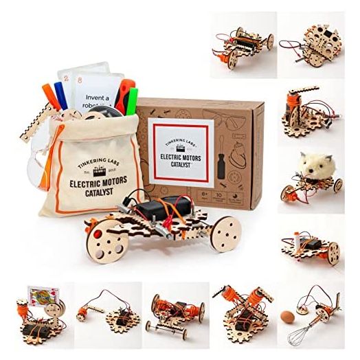 Tinkering Labs Robotics Engineering Kit | Designed by Scientists in USA | 50+ Parts | 10+ STEM Projects For Kids 8-13 | Learn Electronics, Science | Grow Creativity, Grit | Great DIY Inventor Toy Gift