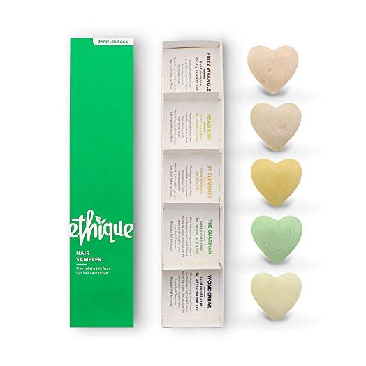 Ethique Hair Sampler Solid Shampoo & Conditioner Set - All Hair Types - 3 Shampoo Bars, 2 Conditioner Bars